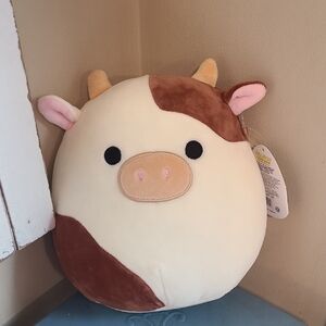 Ronnie Squishmallows Brown Cream Cow Plush Stuff Animal Pillow Toy Tag 8" Inch